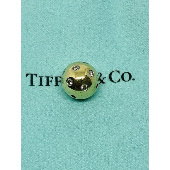 Tiffany & Co. Etoile Ball Diamond Pendant 18K Yellow Gold Platinum 950 Read!